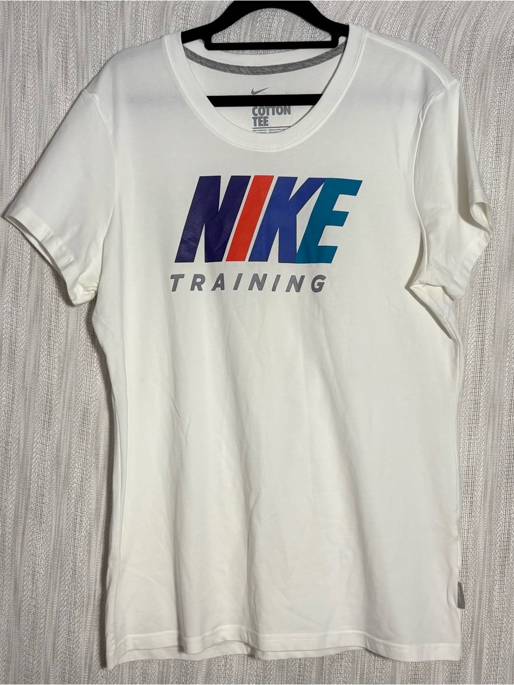 Nike White Tee with Gray Graphic Logo
